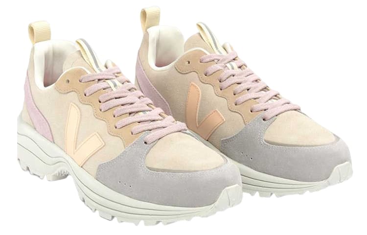 VEJA Venturi Suede Lace Up Sneakers 'Beige Grey Pink' Women's 5