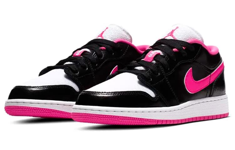 Jordan 1 Low Black White Hyper Pink GS 6