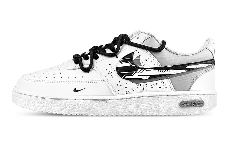 Nike Court Vision 1 Low Anti-Slip Wear-Resistant Low-Top Skateboard Shoes Men's Black White