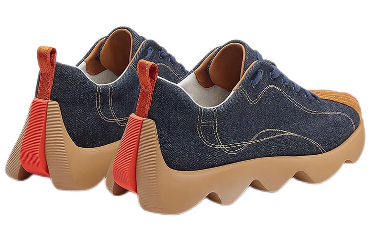 HERMES Envol Low-Top Casual Shoes Men's Blue Black 5