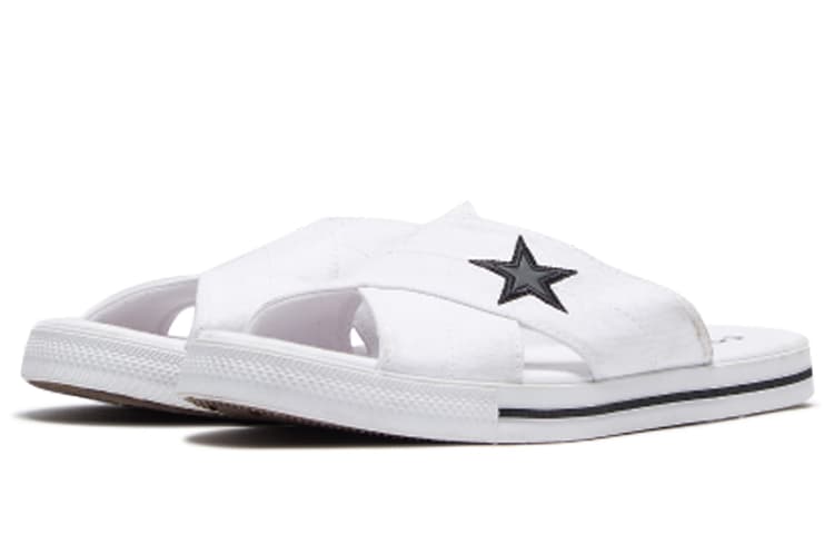 Converse One Star Slide Canvas White Slippers 'White Black' Women's 6