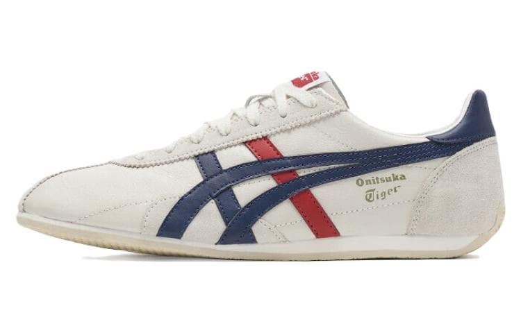 Onitsuka Tiger Runspark Classic Logo Cushioned Anti-Slip Wear-Resistant Low-Top Rubber Casual Running Shoes Unisex Silver White