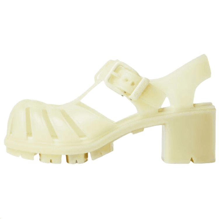 Bottega Veneta Gertie Buckle Strap Block Heel Roman Sandals 5cm Women's Yellow