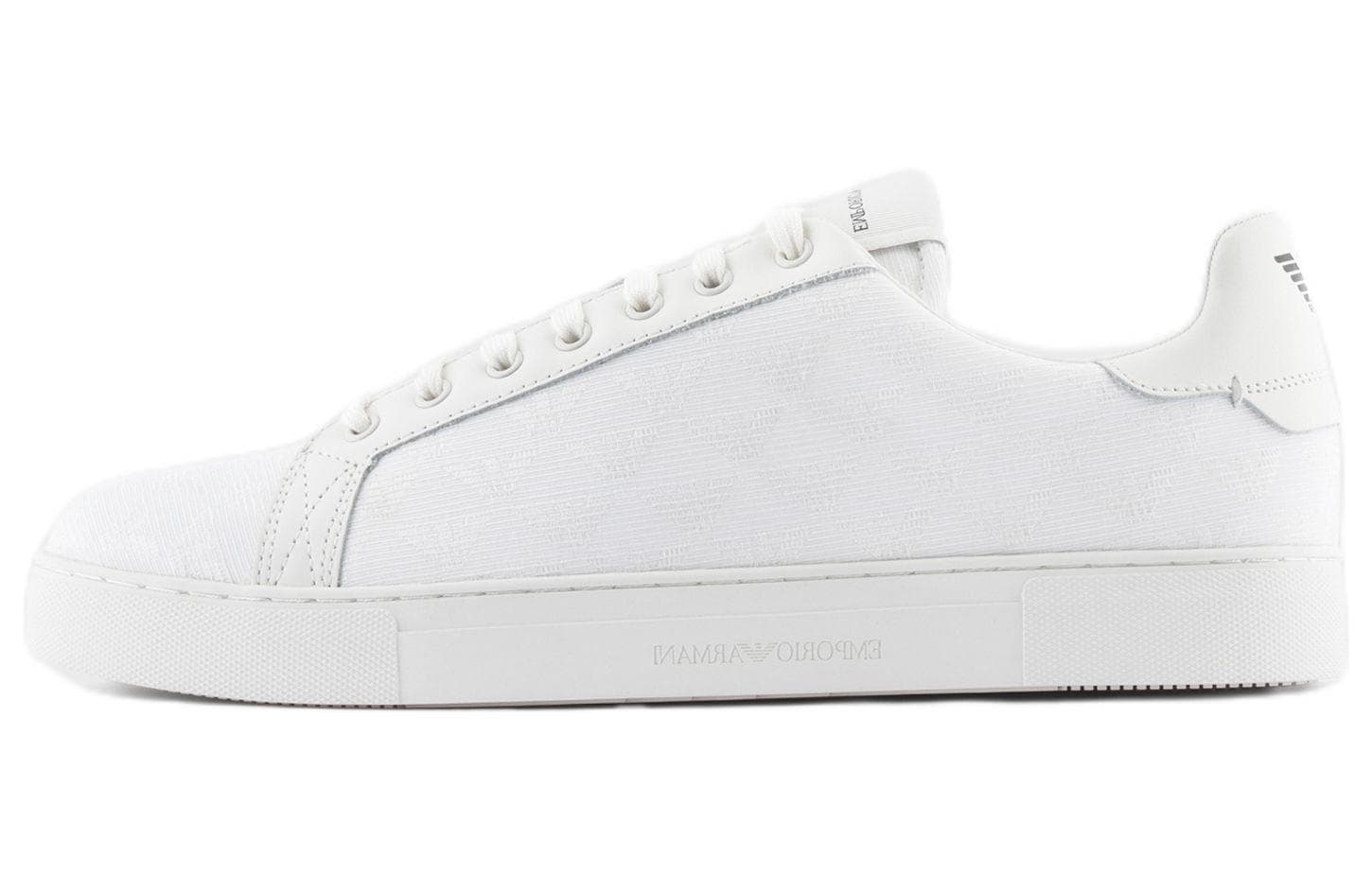 EMPORIO ARMANI Other Lace-Up Low-Top Round Toe Fashion Sneakers Men's White 2