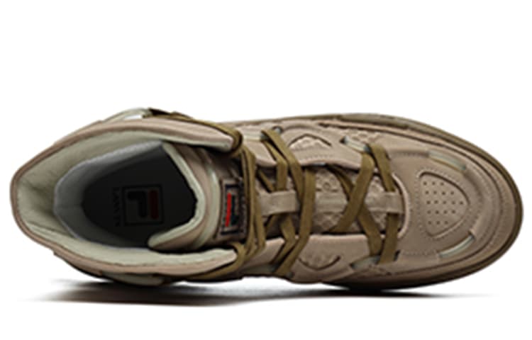 Lanvin x FILA Salto Nougat High-Top Skateboard Shoes Men's Brown 5