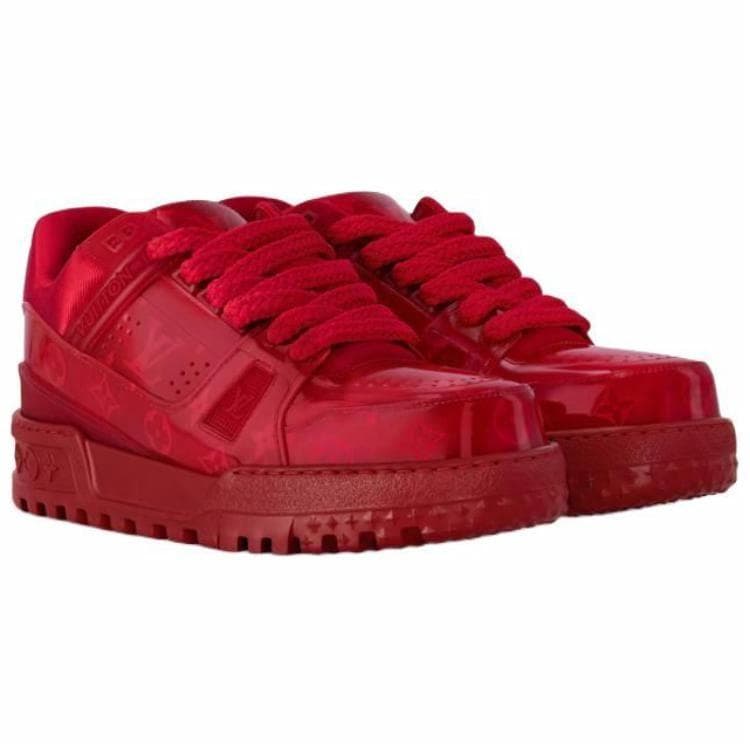 LOUIS VUITTON Trainer Maxi Low-Top Skateboard Shoes Men's Red 5