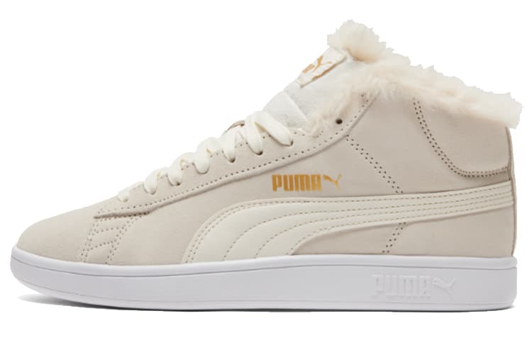 PUMA Smash V2 Mid Top Sneakers Beige/White Women's