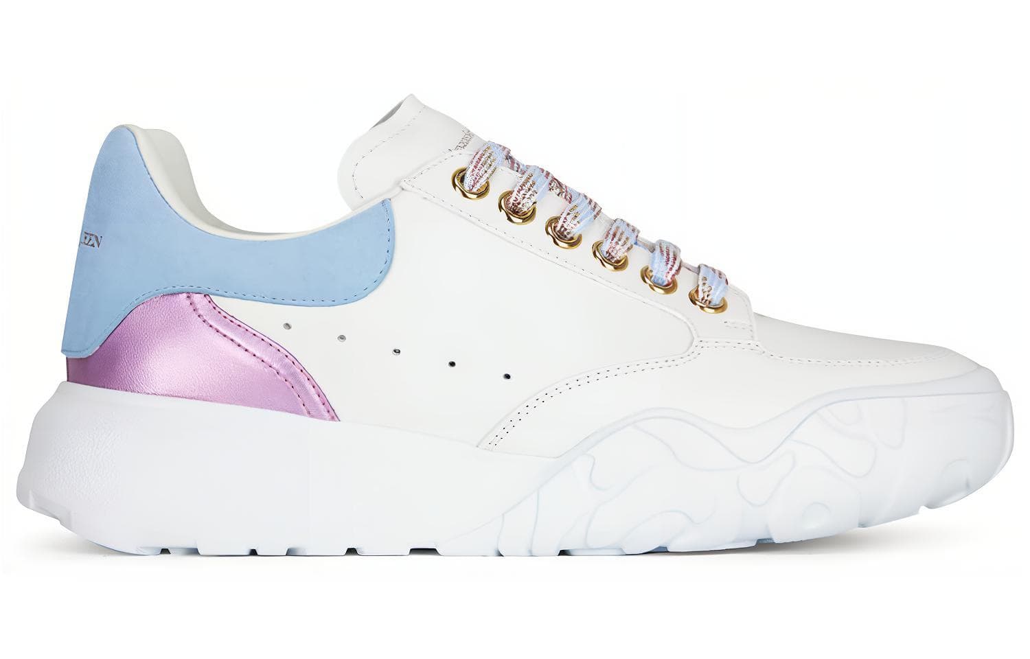 Alexander McQueen Court Trainer Casual Shoes Women's Low-Top White Blue/Purple 4
