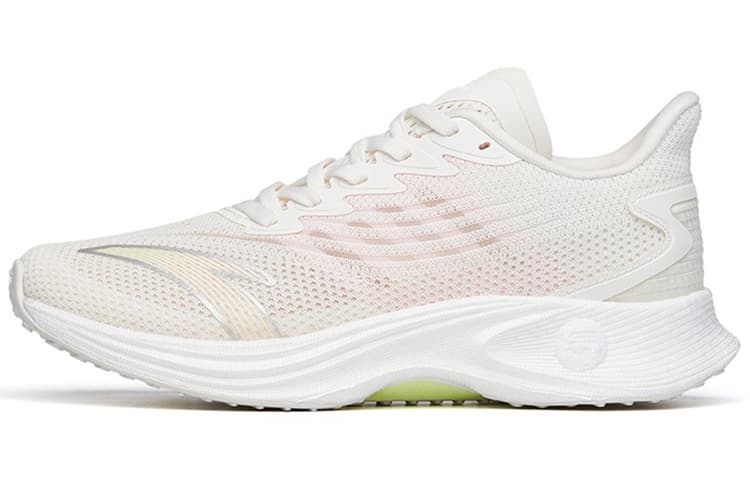 Anta MACH 2.0 Cushioning, Slip Resistant, Abrasion Resistant, Breathable Low Top Running Shoes Women's Ivory White