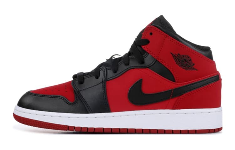 Jordan 1 Mid Gym Red Black GS 2