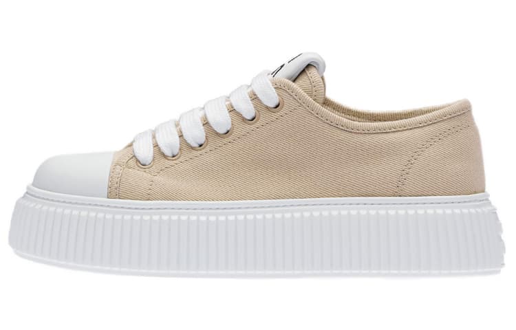 MIU MIU Low Top Stylish Skateboarding Shoes Women's Beige 2