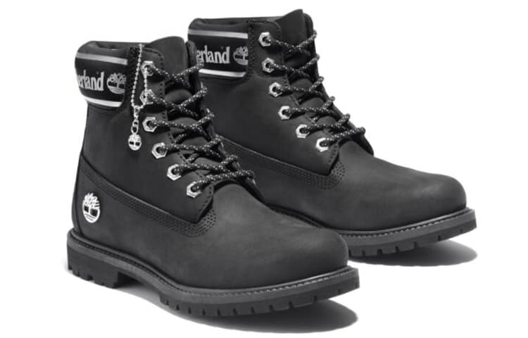 Timberland 6 Inch Premium Wide Fit Waterproof Boots 'Black Nubuck Logo' Women's 4