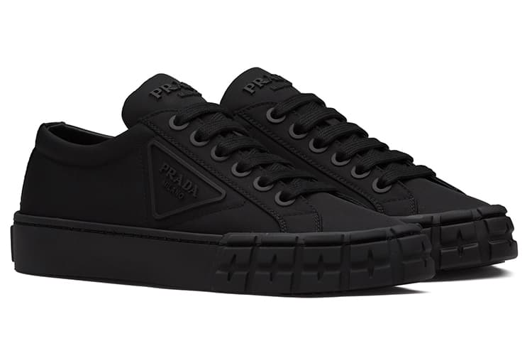 PRADA Wheel Re-Nylon Stylish Skateboarding Shoes Women's Black 5