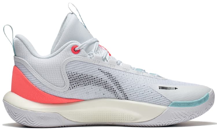LINING SONIC Team Basketball Shoes Men Mid-Top Standard White 4