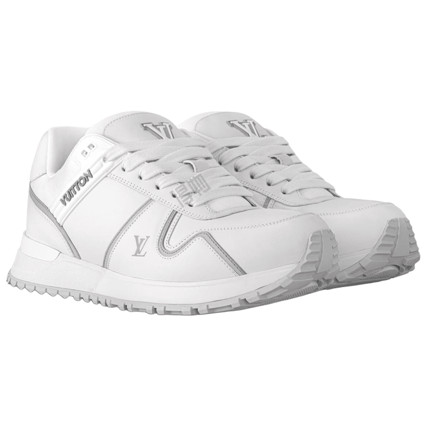 LOUIS VUITTON Run Away Leather Sneakers Men's White 4