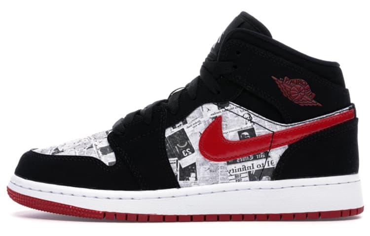 Jordan 1 Mid Newspaper Air Times GS 2