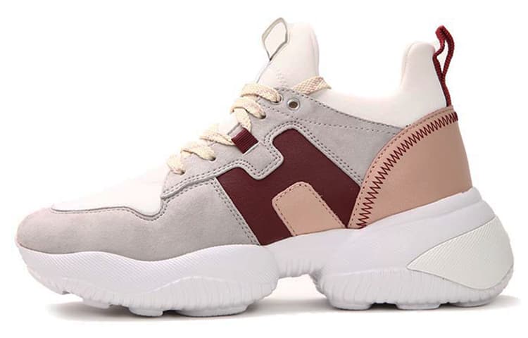 HOGAN Casual Shoes Women's Mid-Top Gray White Red