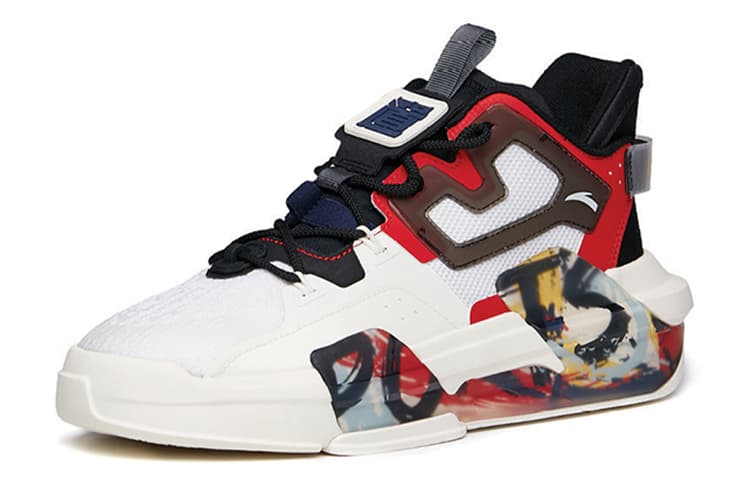 Anta Bastard 3.0 Anti-Slip And Wear-Resistant Lightweight Low-Top Skateboard Shoes White Black Red 5