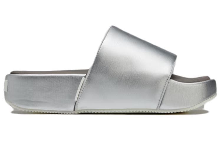 Y 3 Slides Silver Metallic Brown Cream White 4