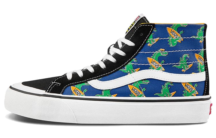 Vans Unisex SK8 HI High Top Sneakers Blue/Yellow/Green 2