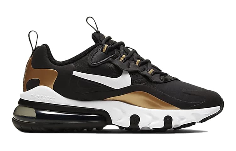 Nike Air Max 270 React Metallic Gold GS 4