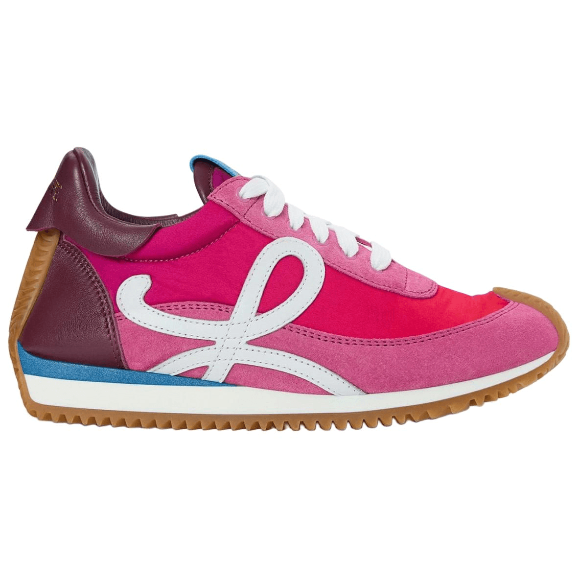 LOEWE Flow Runner 2.0 Suede Round Toe Lace-Up German Army Trainers Low-Top Casual Shoes Women's Pink 3