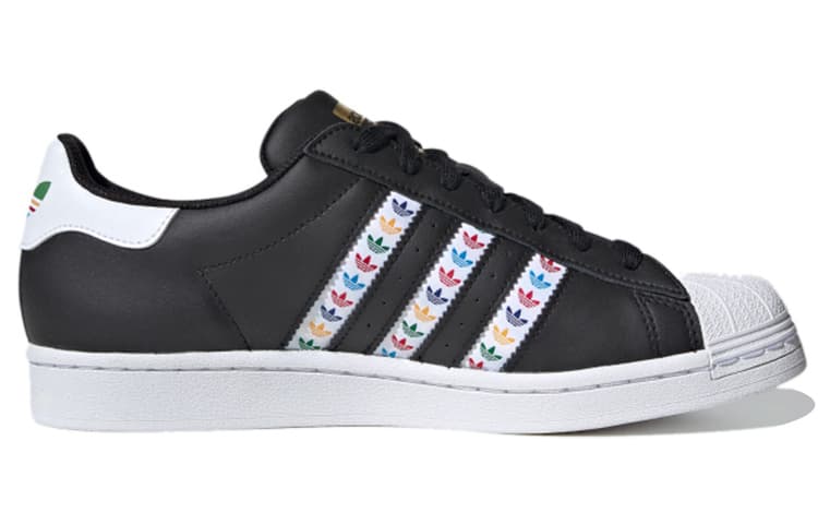 Adidas Originals Superstar Black Multi Color Trefoil Stripes 3
