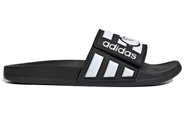 Adidas Neo Adilette Comfort Adj Yellow Crossover Black White Unisex Slippers 'Black White' 4