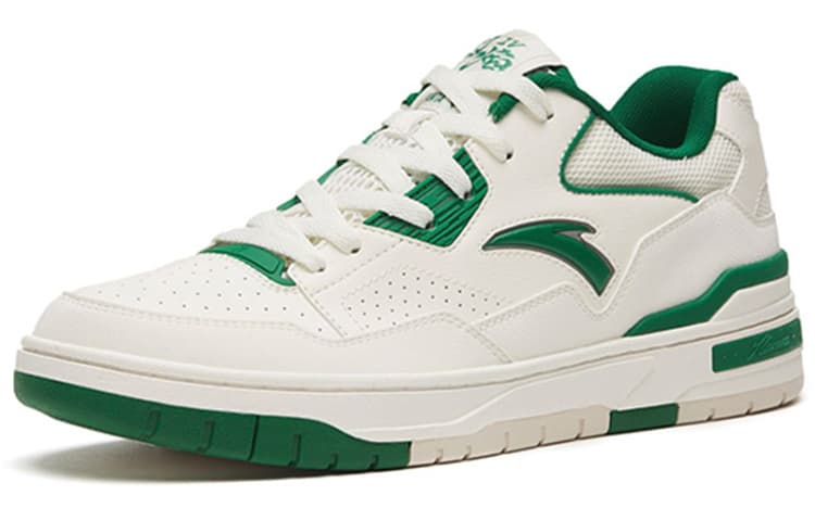 Anta Flame 4.0 Anti-Slip Wear-Resistant Low-Top Skateboard Shoes Men's White Green 5