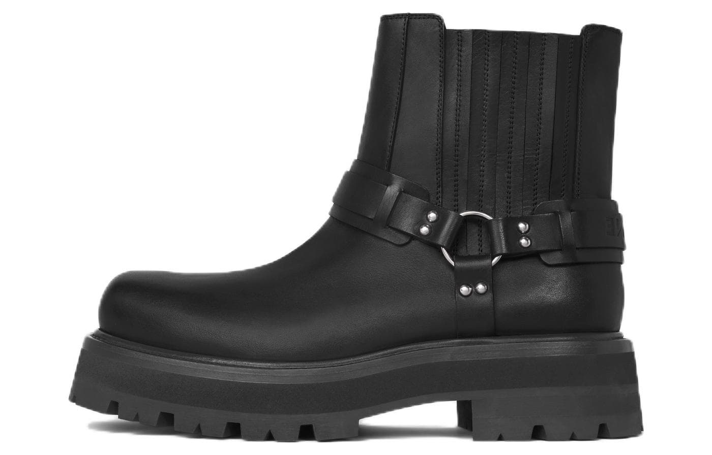 CELINE Calfskin Slip-On Fashion Chelsea Boots Men's Black 2