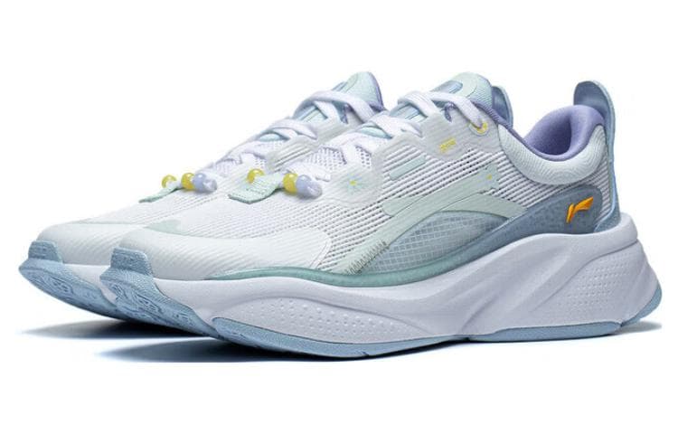 LiNing Soft Slip Resistant Abrasion Resistant Low top Casual Shoes Women's White Blue 5