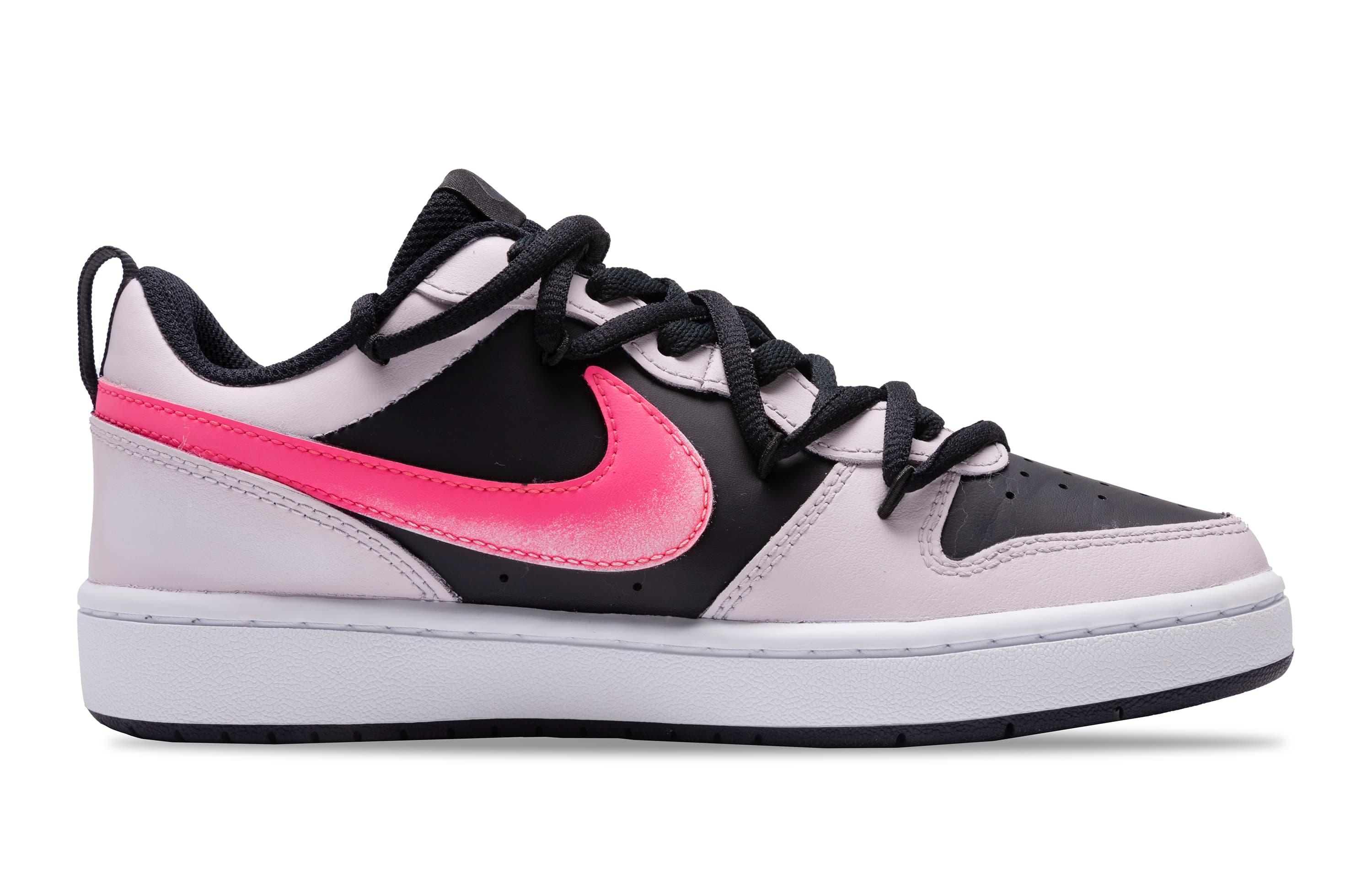 Nike Court Borough Cherry Rose Love Slip-Resistant Low-Top Skateboard Shoes GS Black Pink 3