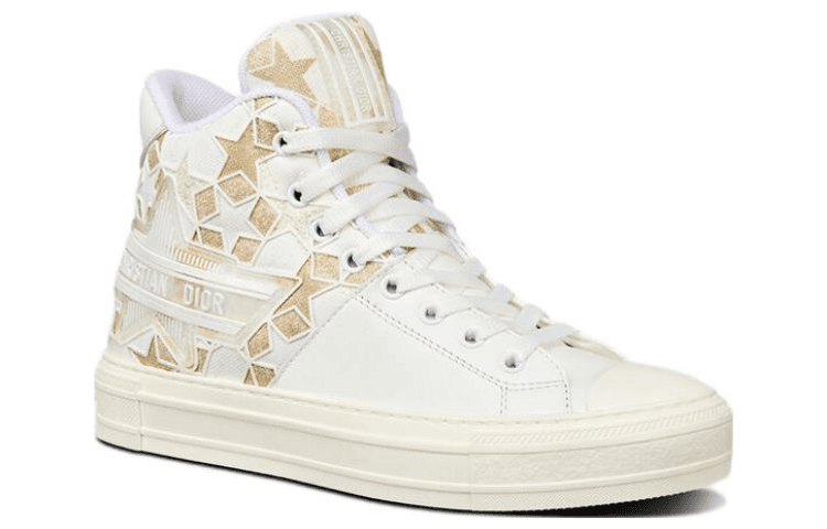 DIOR Walk'n'Dior Platform Shoes High-Top Stylish Skateboarding Shoes Women's Gold 5