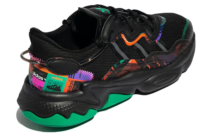 Adidas Originals Ozweego Casual Shoes 'Black Green Multi Color' 6