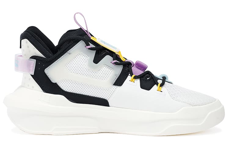 Anta Bastard 3 Wear-Resistant Slip-Resistant Low-Top Skateboard Shoes Women's White Black Blue 4