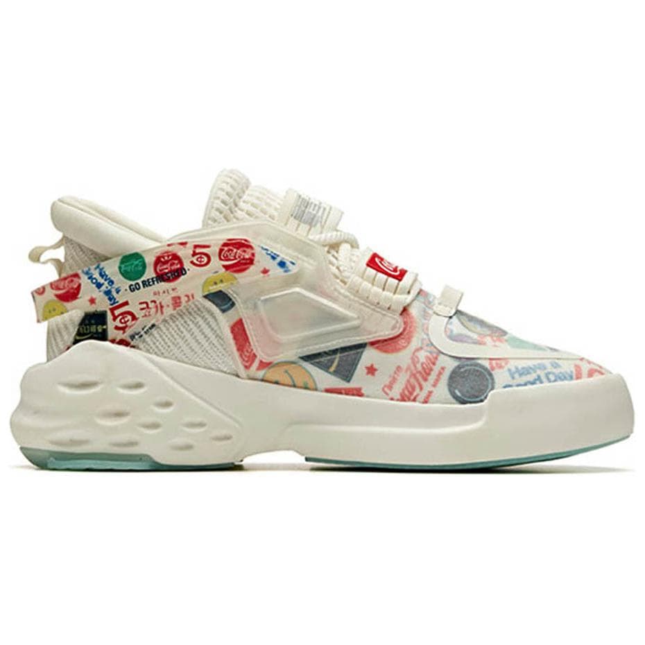 Coca Cola x Anta Bastard Cushioning Anti-Slip And Wear-Resistant Low-Top Chunky Sneakers Women's White Red Blue 4
