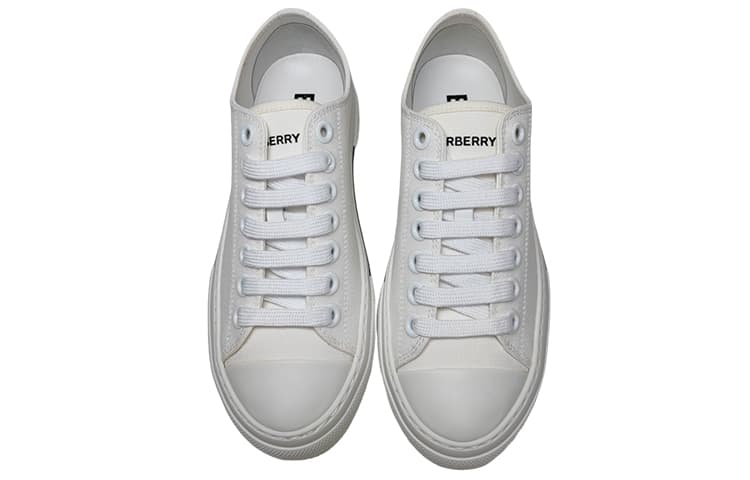 Burberry Gabardine Sneakers White Women's 3