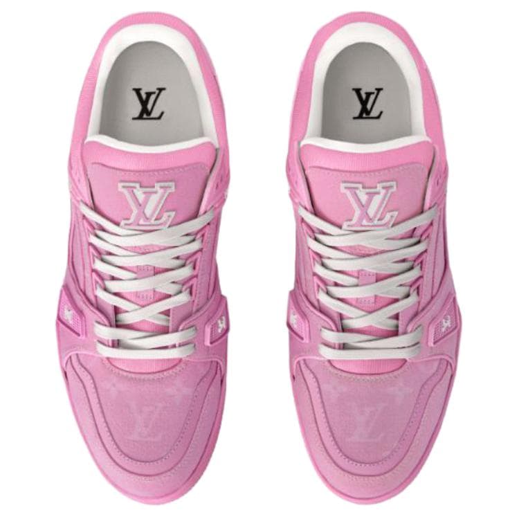 LOUIS VUITTON Trainer Flat Round Toe Low-Top Skate Shoes Men's Pink 5
