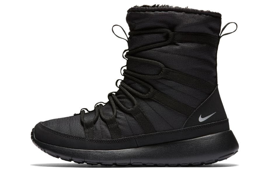 Nike Roshe One Hi Black Metallic Silver GS