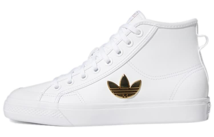 Adidas Originals Nizza Trefoil Hi Cloud White Gold Metallic Women's 2