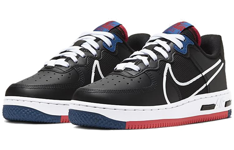Nike Air Force 1 Low React SU Black Gym Red GS 6