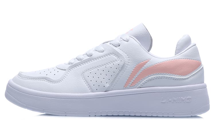 LiNing Street Player Slip Resistant Lightweight Breathable Low Top Skateboard Shoes Women's White Pink