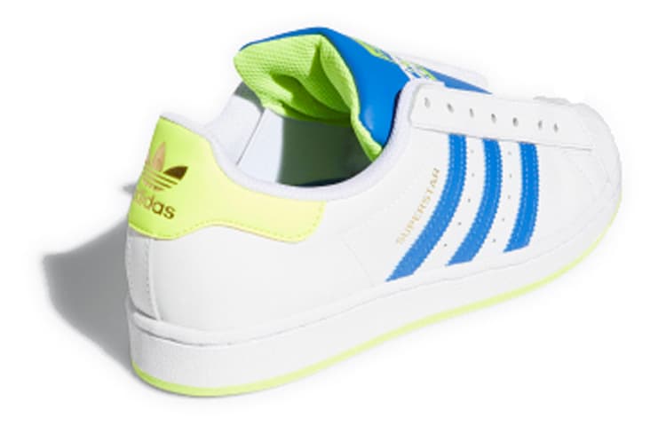 Adidas Originals Superstar Laceless White Blue Solar Yellow 5
