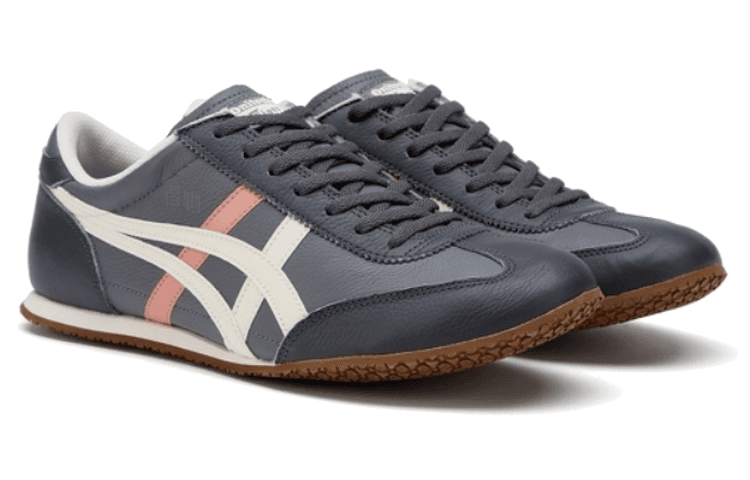 Onitsuka Tiger Machu Racer Cow Leather Synthetic Leather Round Toe Comfortable Slip-Resistant Breathable Wear-Resistant Cushioning Low-Top Casual Shoes Unisex Gray 6