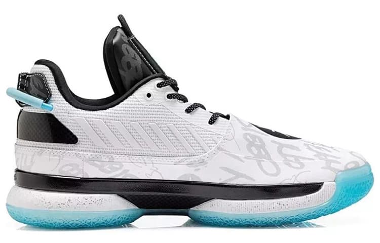 LiNing WOW 7 Cushioning Anti-Slip And Wear-Resistant Low-Top Basketball Shoes Black White 3