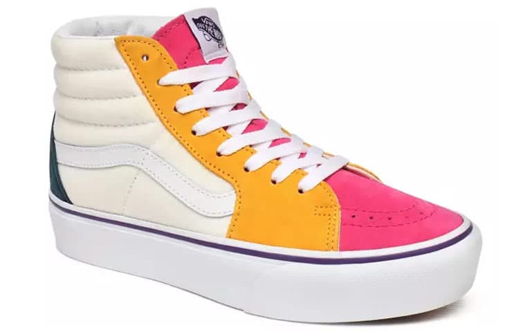 Vans Mini Cord SK8 HI Platform 2.0 White/Yellow/Red Women's 5