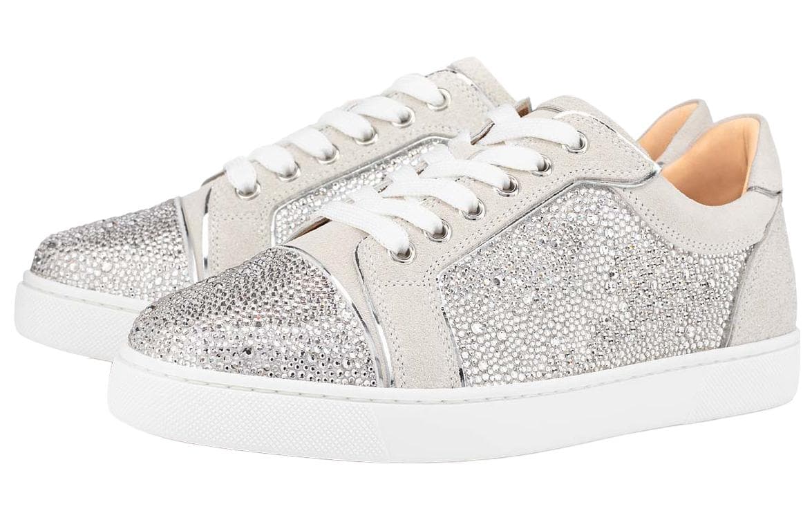 CL LUBOTING Slip-Resistant Low-Top Skateboard Shoes Women's Silver 3