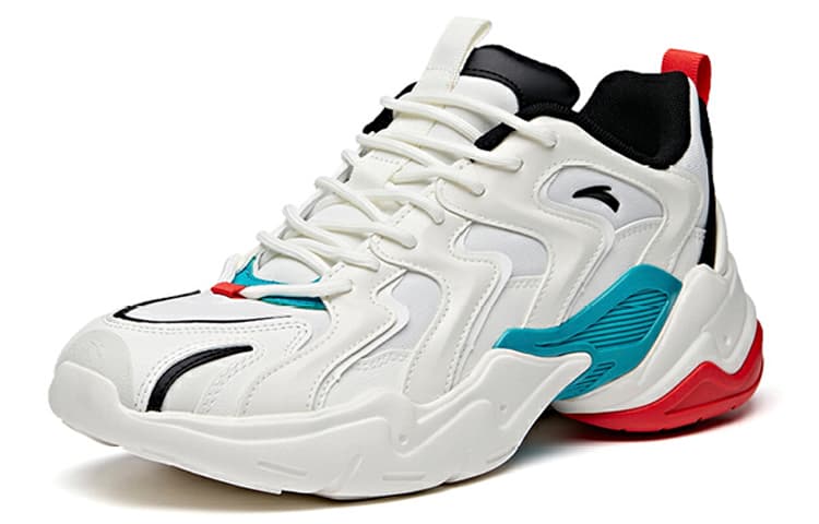Anta Full Credit Anti-Slip Wear-Resistant Low-Top Chunky Sneakers White Blue 4