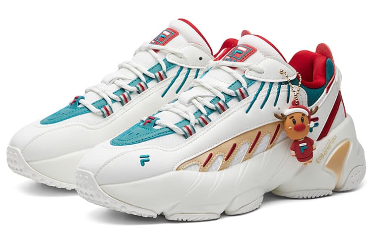 FILA Ade Xms Low Top White/Green/Red Women's 6