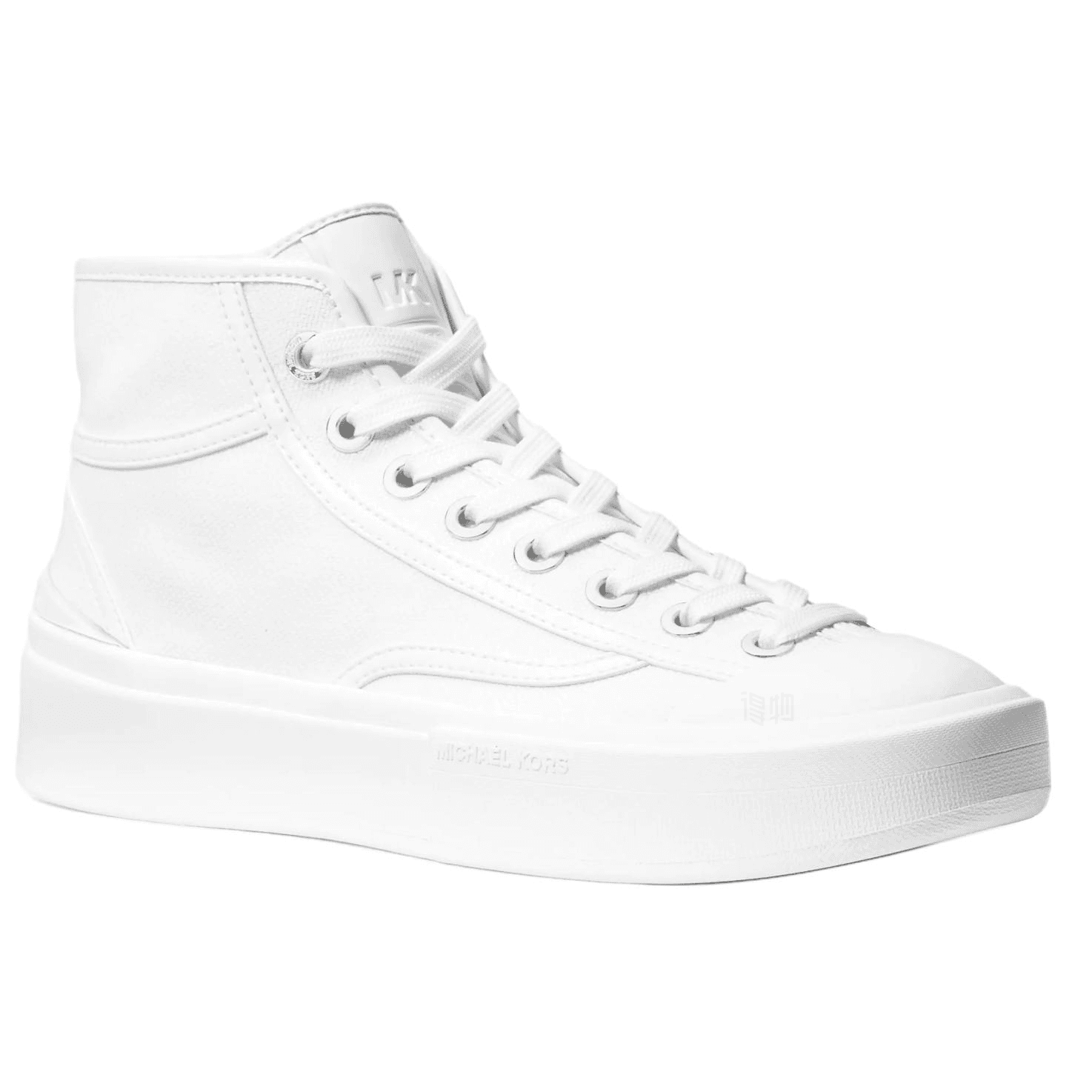 MICHAEL KORS Jude Lace-Up Logo High-Top Canvas Shoes Women's White 6